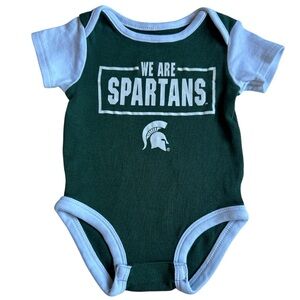 Michigan State Spartans Green and White Kids Bodysuit Baby size 0-3M